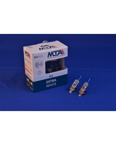 Лампа автомобильная H1 12V 55W P14.5S EXTRA WHITE (2шт) (ближняя/дальняя, противотуманная) MTA