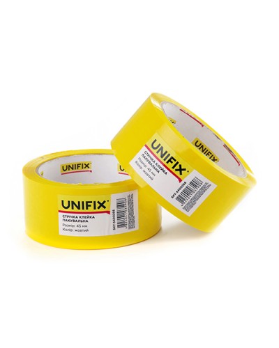 Стрічка клейка пакувальна жовта 45мм 200 SKW-5400266 UNIFIX