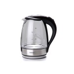 Электрочайник EK-04GB 1.7л, 1850-2200Вт, корпус стекло, черный Metec