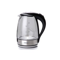 Електрочайник EK-04GB 1.7л, 1850-2200Вт, корпус скло, чорний Metec