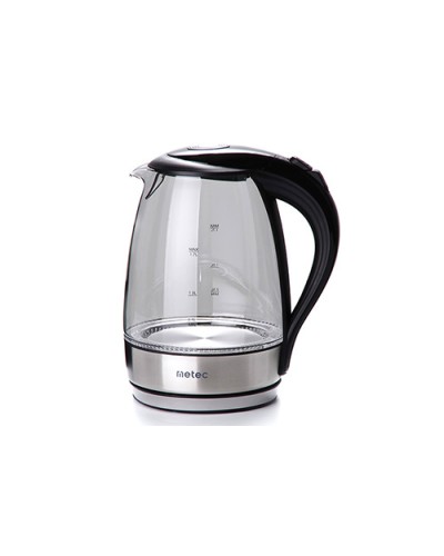 Електрочайник EK-04GB 1.7л, 1850-2200Вт, корпус скло, чорний Metec