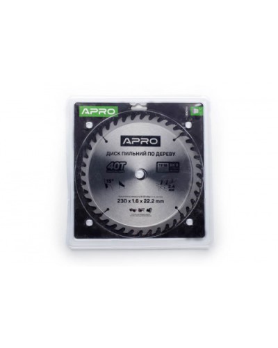 Диск пиловий до дерева 230х22,2х40T APRO