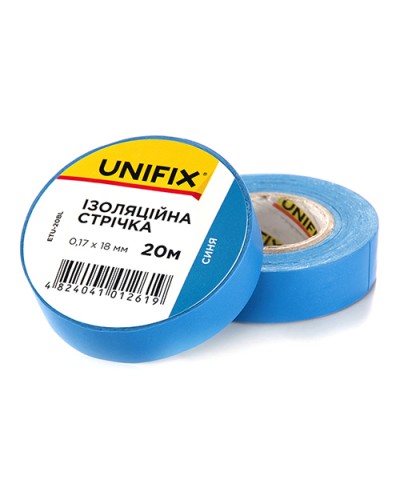 Ізоляційна стрiчка синя 0.17х18мм 10м (пачка, кратно 10шт) UNIFIX