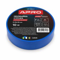 Ізоляцiйна стрiчка синя мат. 0.13х19 мм 10 м (самозагасаюча) APRO PRO
