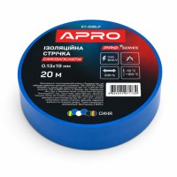 Ізоляцiйна стрiчка синя мат. 0.13х19 мм 20 м (самозагасаюча) APRO PRO