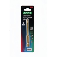 Сверло по стеклу и кафелю 4 грани HEX 6мм PRO APRO