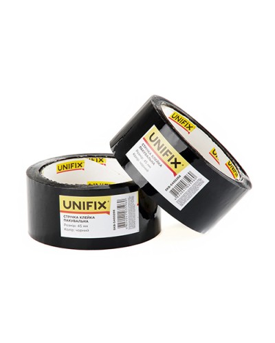 Стрічка клейка пакувальна чорна 45мм 200 SKB-5400266 UNIFIX