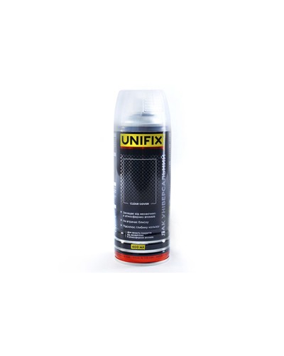 Лак універсальний акриловий прозорий глянець преміум 400мл UNIFIX