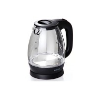Електрочайник EK-03GB 1.7л, 1850-2200Вт, корпус скло, чорний Metec