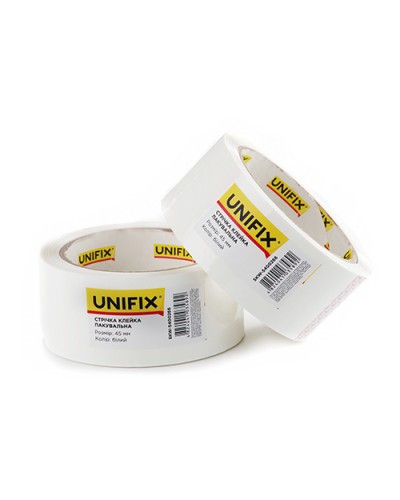 Стрічка клейка пакувальна біла 45мм 200 SKW-5400266 UNIFIX