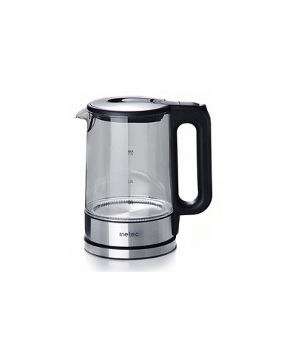 Електрочайник EK-02GB 1.7л, 1850-2200Вт, корпус скло, чорний Metec