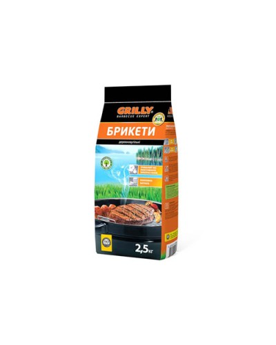 Брикеты древесноугольные 2,5кг Grilly