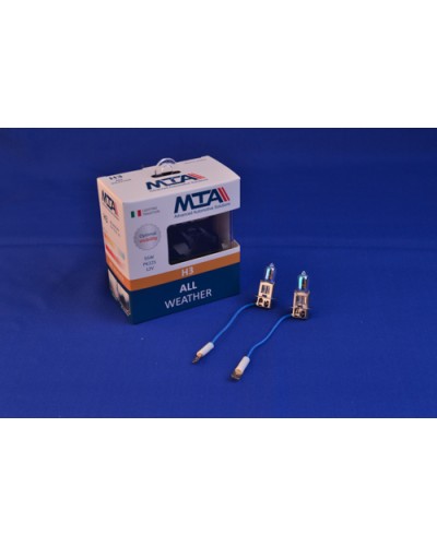 Лампа автомобильная H3 12V 55W PK22S ALL WHEATHER (2шт) (ближняя/дальняя, противотуманная) MTA