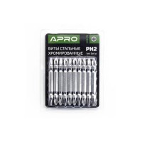 Біта 2-стороння РН2-РН2*65мм хром (10шт/уп) APRO