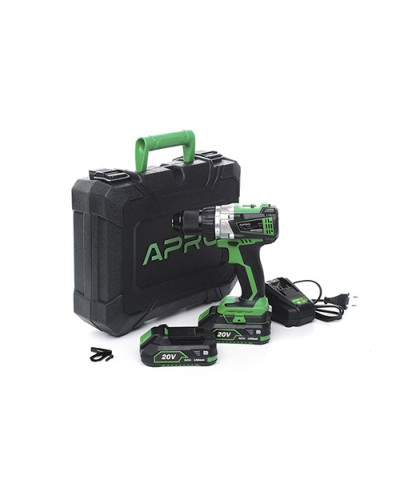 Дриль-шуруповерт безщіточний APRO 20В, 2А, 20DB, 2 АКБ, ЗУ, кейс
