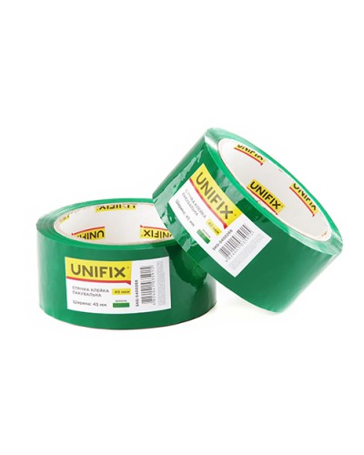 Стрічка клейка пакувальна зелена 45мм 200 SKG-5400266 UNIFIX
