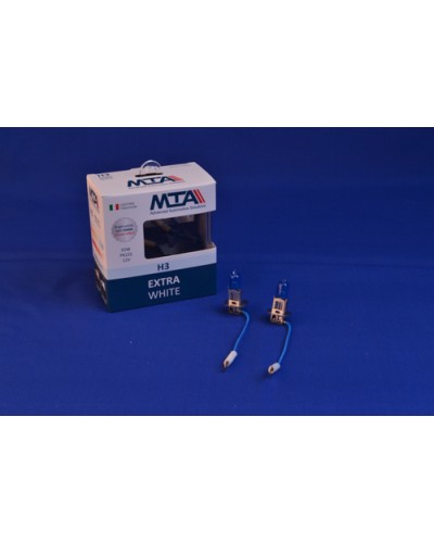 Лампа автомобильная H3 12V 55W PK22S EXTRA WHITE (2шт) (ближняя/дальняя, противотуманная) MTA