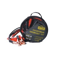 Дроти пускові 200А, 12V, Ø 8мм, 2,5м (кабель пусковий, прикурювач акумулятора) СИЛА