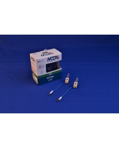 Лампа автомобільна H3 12V 55W PK22S EXTRA LIFE (2шт) (ближня/дальня, протитуманна) MTA