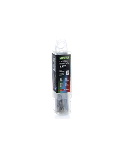 Сверло по металлу HSS/M2 (6542) Ø3,3мм (тубус, кратно 10шт) PRO APRO