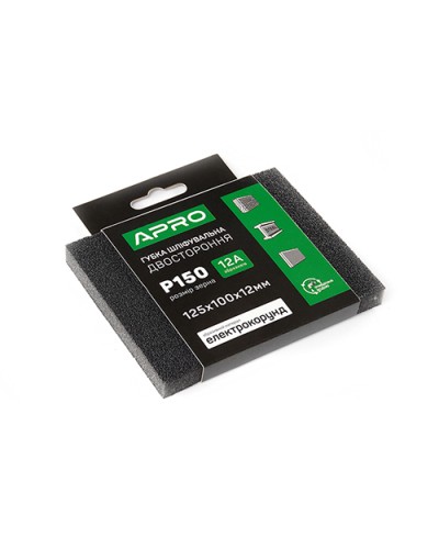 Губка шліфувальна двостороння Р150 125х100х12мм APRO