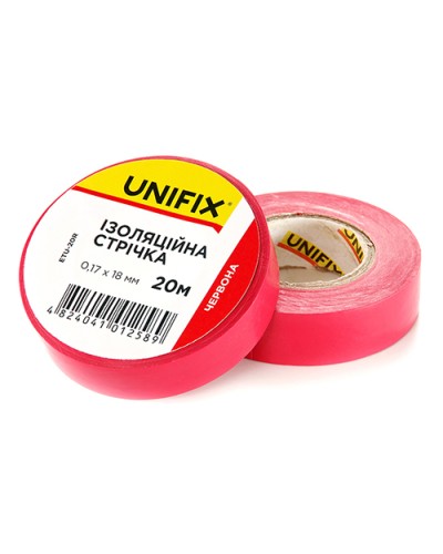 Ізоляційна стрiчка червона 0.17х18мм 10м (пачка, кратно 10шт) UNIFIX