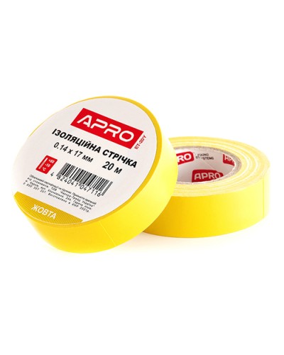 Ізоляційна стрiчка жовта 0.14х17мм 20м (пачка, кратно 10шт) APRO