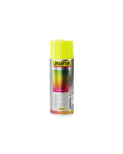 Эмаль акриловая флуоресцентная RAL 1026 Желтый 400мл UNIFIX