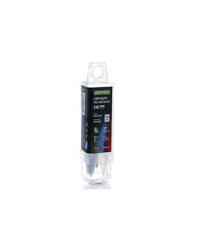 Свердло по металу HSS/M2 (6542) Ø1,5мм (тубус, кратно 10шт) PRO APRO