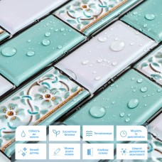 Декоративная ПВХ плитка на самоклейке мятная 300х300х5мм, цена за 1 шт. (СПП-505) SW-00001139