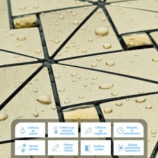 Самоклеющаяся алюминиевая плитка зеленое золото со стразами 300х300х3мм SW-00001172 (D)