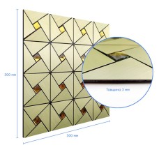 Самоклеющаяся алюминиевая плитка зеленое золото со стразами 300х300х3мм SW-00001172 (D)