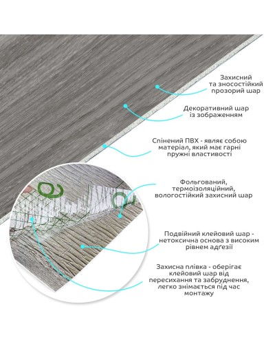 Самоклеюча вінілова плитка в рулоні попеляста 3000х600х2мм (0004-8-матовий) SW-00001175