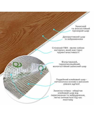 Самоклеюча вінілова плитка в рулоні коричнева 3000х600х2мм (05-26-матовий) SW-00001176
