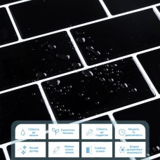 Самоклеющаяся полиуретановая плитка черный кирпич 305х305х1мм (D) SW-00001186