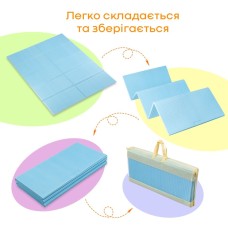 Детский складной термоковрик однотонный 2000*1500*10мм Голубой (297) SW-00001190