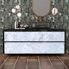 Самоклеющаяся пленка серый мрамор серебряные соты 0,45х10м SW-00001213