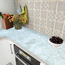 Самоклеющаяся пленка нефритовый мрамор серебрянные соты 0,45х10м SW-00001215