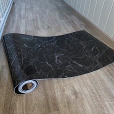 Самоклеящаяся виниловая плитка в рулоне черный мрамор 3000х600х2мм SW-00001289