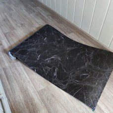 Самоклеящаяся виниловая плитка в рулоне черный мрамор 3000х600х2мм SW-00001289