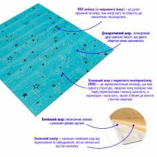 Самоклеящаяся 3D панель голубые звезды 700х770х3мм (321) SW-00001342