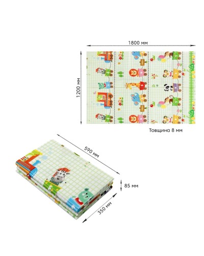 Килимок дитячий 1,2х1,8mх8mm Паровозики-Зростомір (281) SW-00001380