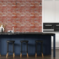 Декоративная ПВХ панель коричнево-розовый кирпич 960х480х4мм SW-00001426