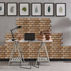 Декоративная ПВХ панель кирпич под коричневый мрамор 960х480х4мм SW-00001428