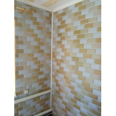 Декоративная ПВХ панель бело-бежевый клинкерный кирпич 960х480х4мм SW-00001430