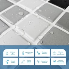 Декоративная ПВХ панель черно-белая мозаика 960х480х4мм SW-00001432