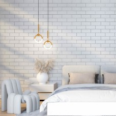 Панель стеновая 70*70cm*5mm белый кирпич с серебром (D) SW-00001502