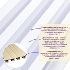 Декоративная стеновая рейка перламутр 3000*160*23мм (D) SW-00001533