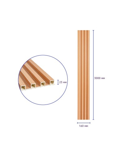 Декоративна стінова рейка вільха 3000*160*23мм (D) SW-00001539