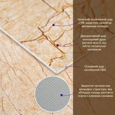 Декоративная ПВХ плита бежевый мрамор 600*600*3mm (S) SW-00001618